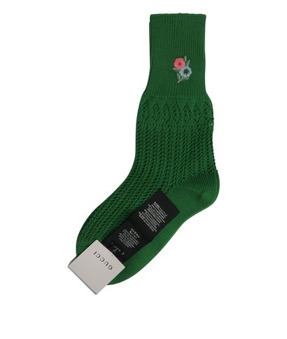 Gucci flower embroidery Knit Socks, front view